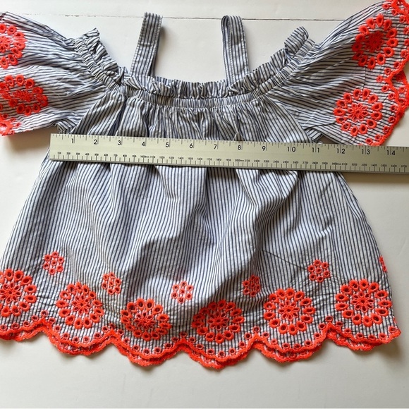 Zara Girls Collection Off Shoulder Strap Ruffle Blouse Top Shirt  Embroidered 5 - Picture 6 of 12